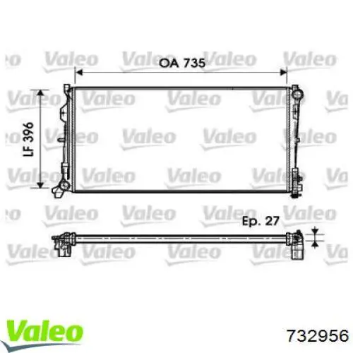Радиатор охлаждения двигателя VALEO 732956 цена, от 142.58 USD