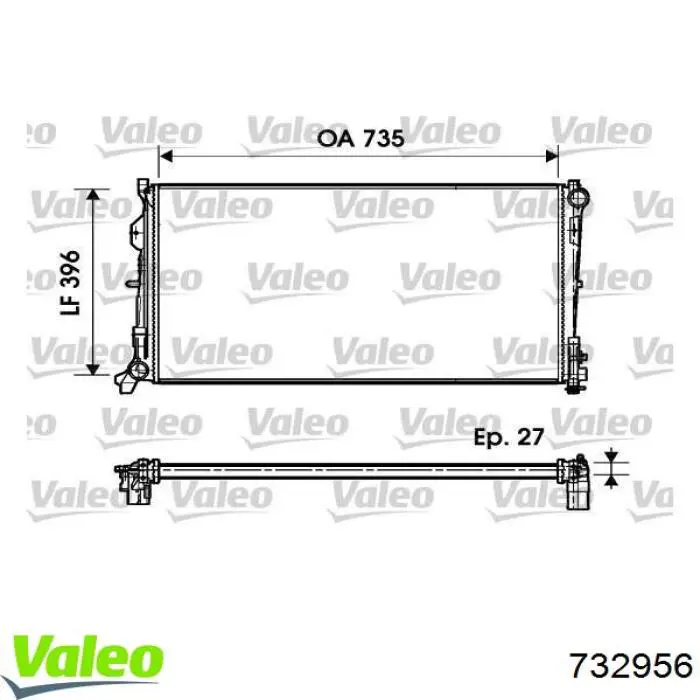 Радиатор 732956 VALEO