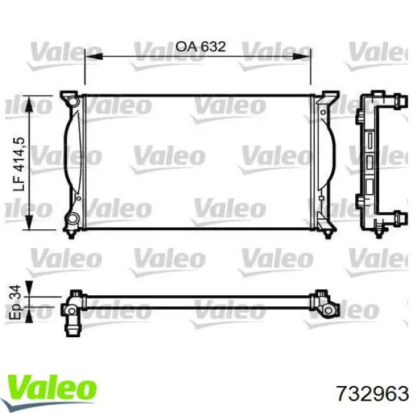Купить 732963 VALEO Радиатор водяной