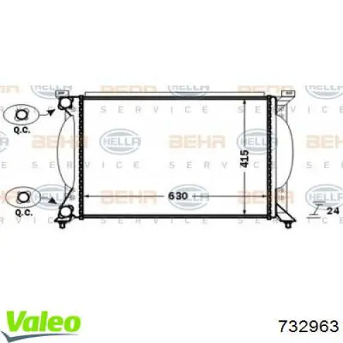 Радиатор охлаждения двигателя VALEO 732963 цена, от 94.10 USD