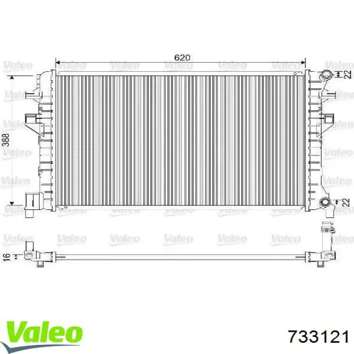 Радиатор охлаждения двигателя дополнительный VALEO 733121