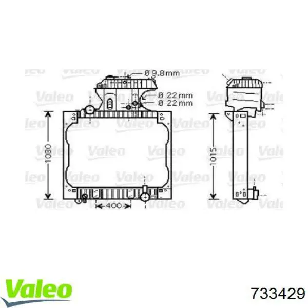 Радиатор 733429 VALEO