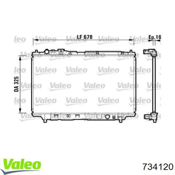 Радиатор 734120 VALEO