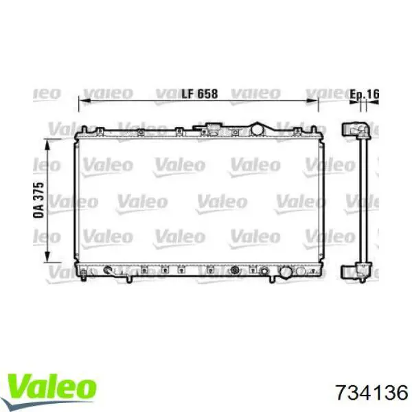 Радиатор 734136 VALEO