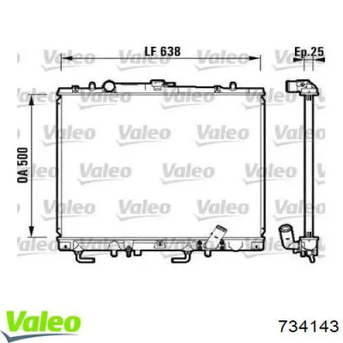 Радиатор 734143 VALEO