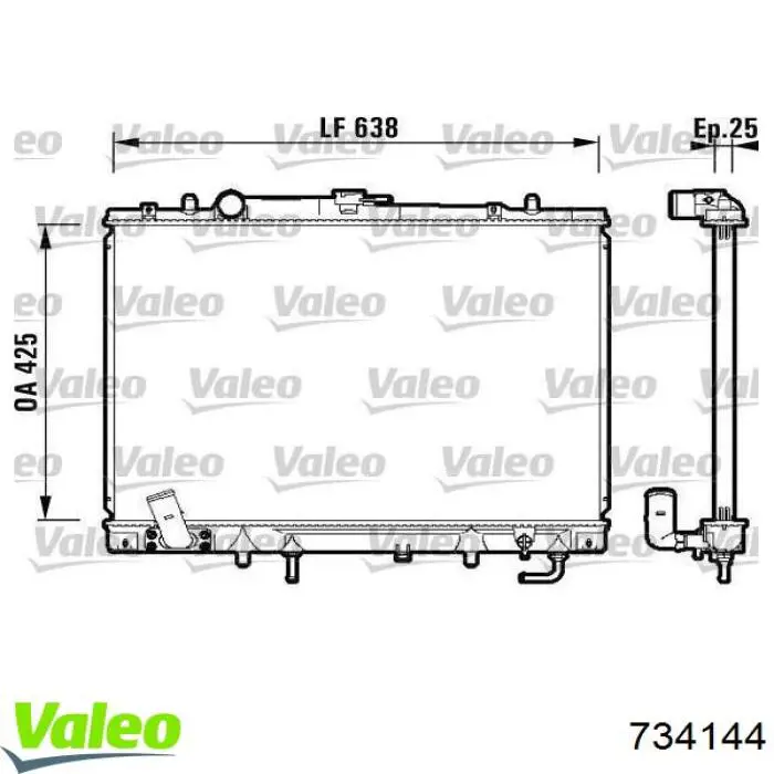 Купить 734144 VALEO Радиатор водяной
