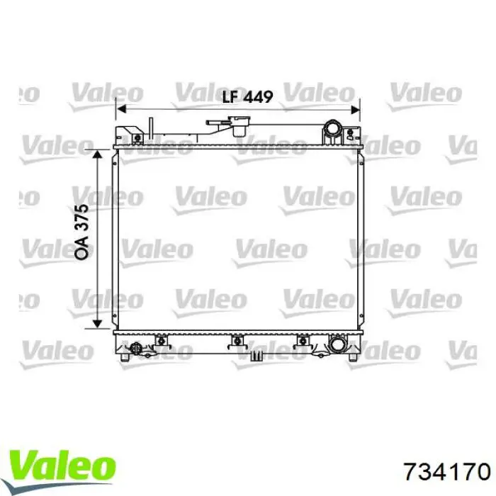 Радиатор охлаждения двигателя VALEO 734170 цена, от 100.18 USD