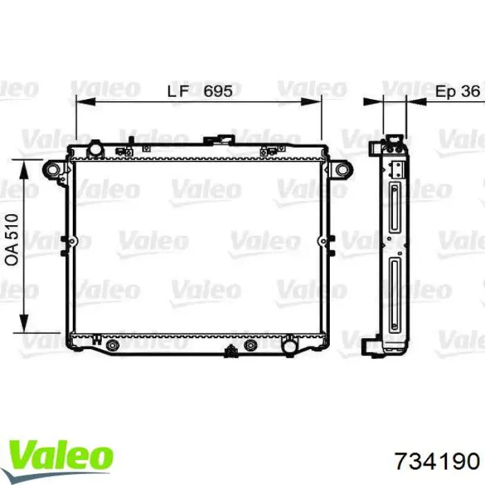 Радиатор 734190 VALEO