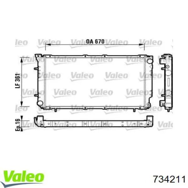 Радиатор 734211 VALEO