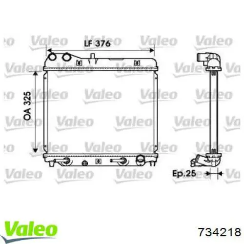 Радиатор 734218 VALEO