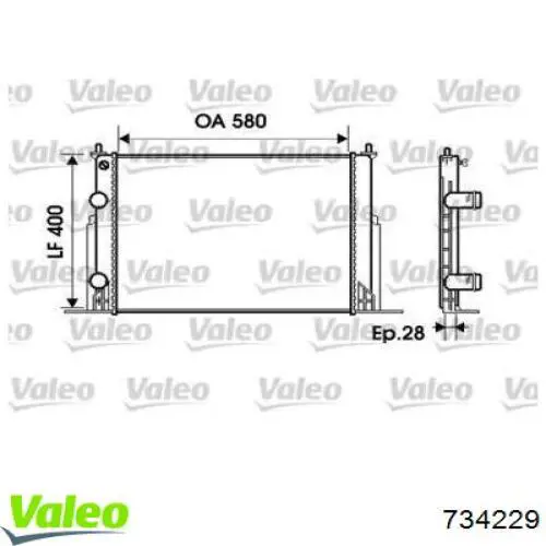 Радиатор 734229 VALEO