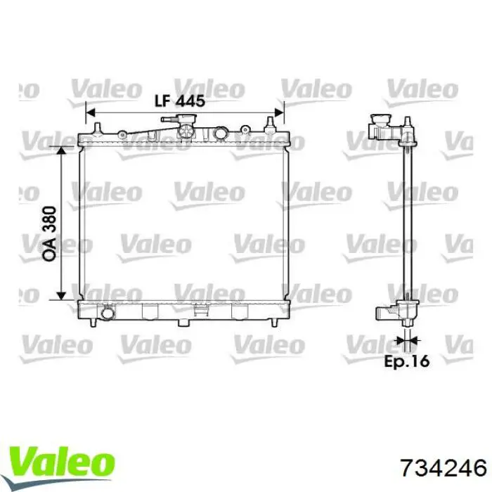 Радиатор охлаждения двигателя VALEO 734246