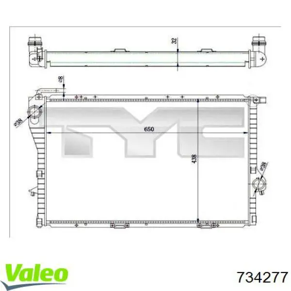 Радиатор 734277 VALEO