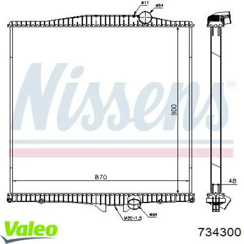 Радиатор 734300 VALEO