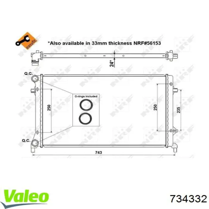Радиатор охлаждения двигателя VALEO 734332 цена, от 66.70 USD