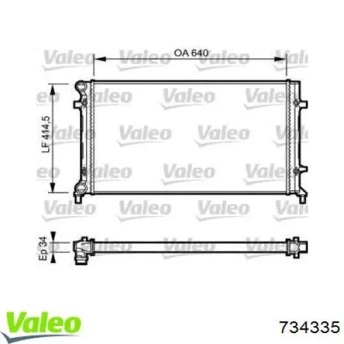 Радиатор 734335 VALEO