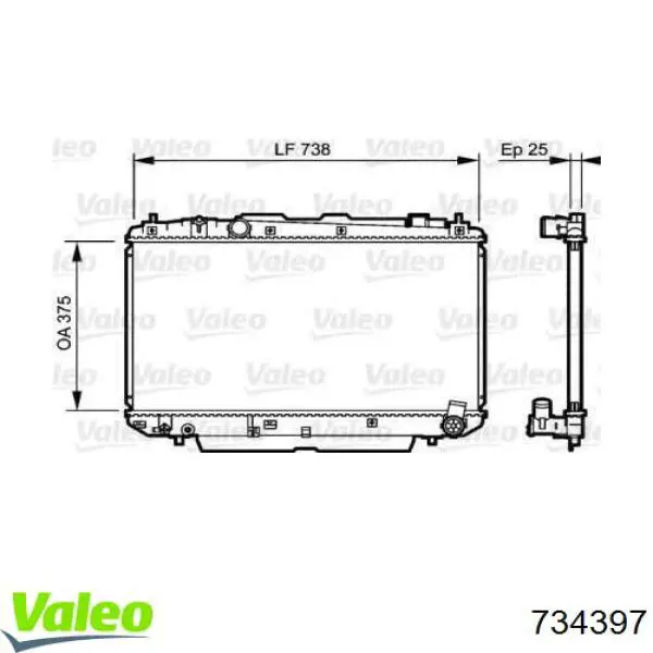 Радиатор 734397 VALEO