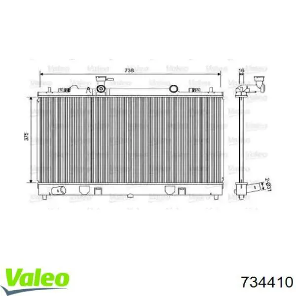 Радиатор 734410 VALEO