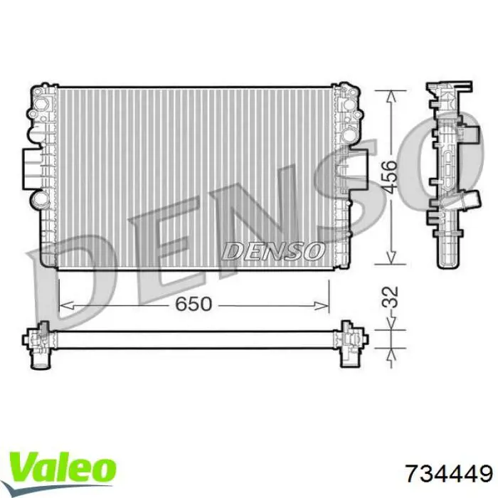 Радиатор 734449 VALEO