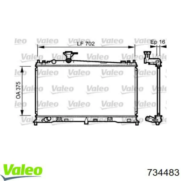 Радиатор охлаждения двигателя VALEO 734483 цена, от 144.18 USD