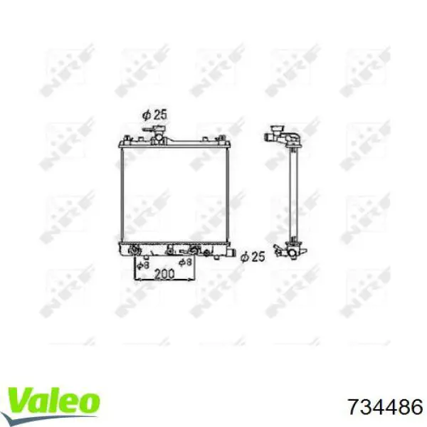 Radiador refrigeración del motor 734486 VALEO