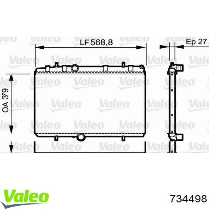 Радиатор охлаждения VALEO 734498