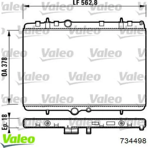 734498 VALEO Радиатор основной