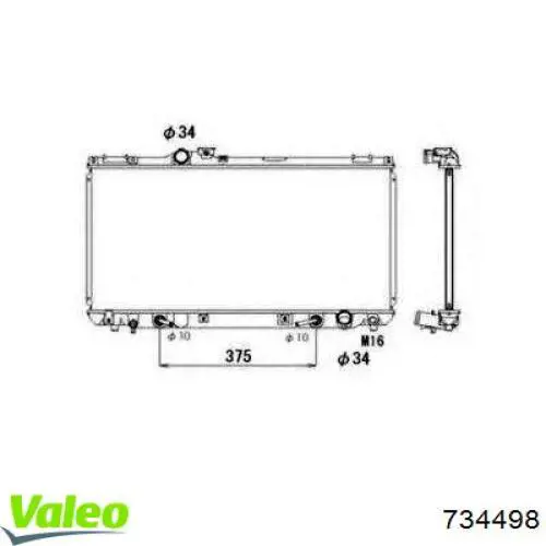Радиатор охлаждения двигателя VALEO 734498 цена, от 82.95 USD