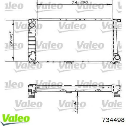 Купить 734498 VALEO Радиатор водяной