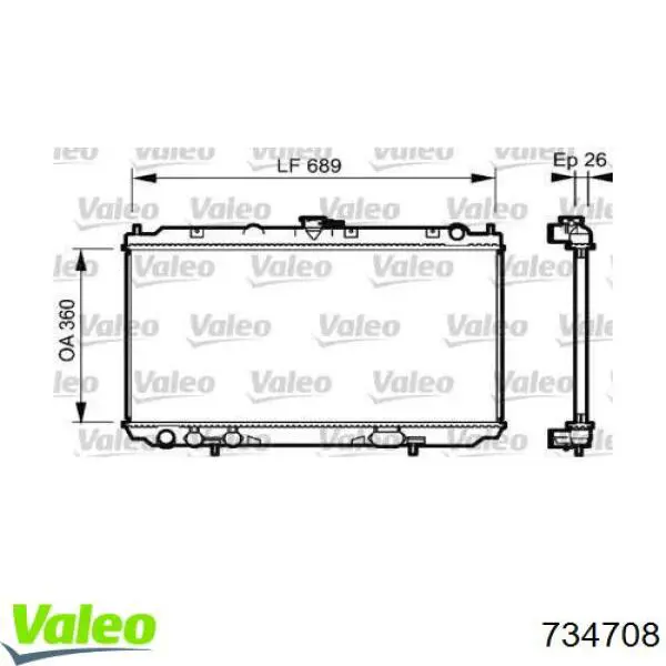 Купить 734708 VALEO Радиатор водяной