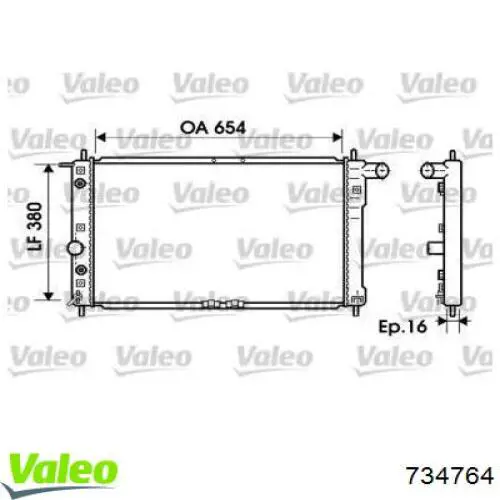 Радиатор 734764 VALEO