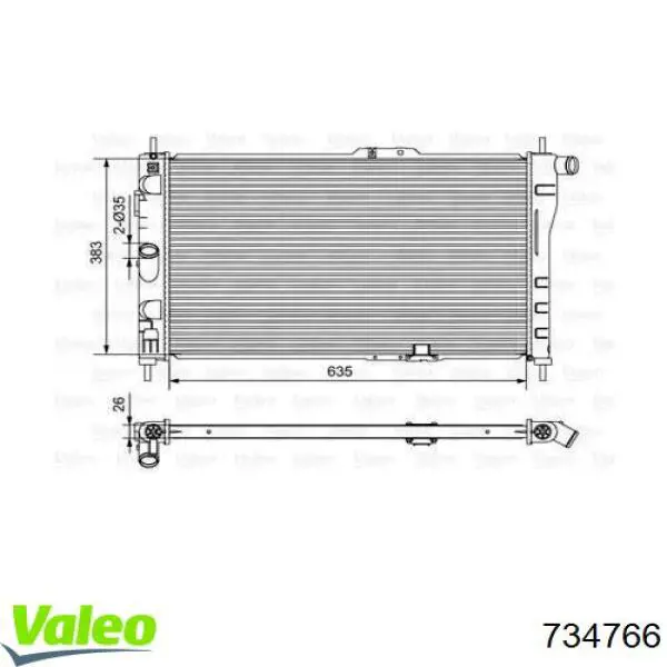 Радиатор 734766 VALEO