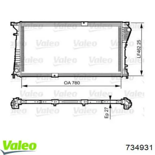 Радиатор охлаждения VALEO 734931