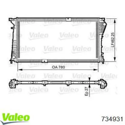 Радиатор охлаждения двигателя VALEO 734931 цена, от 149.07 USD
