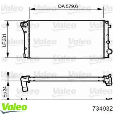 Радиатор 734932 VALEO