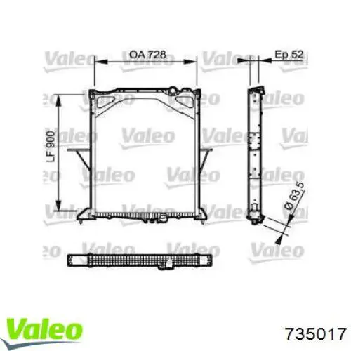 Радиатор 735017 VALEO