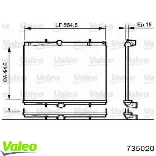 Радиатор 735020 VALEO