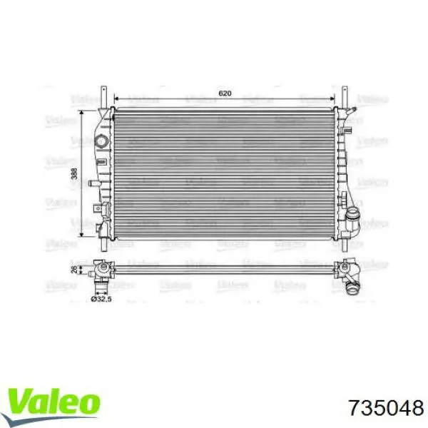 Радиатор 735048 VALEO