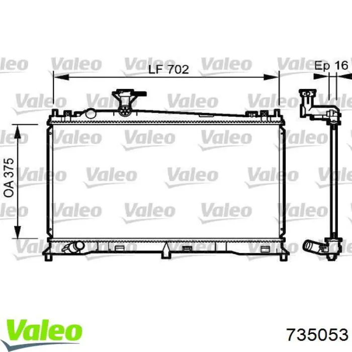 Купить 735053 VALEO Радиатор водяной