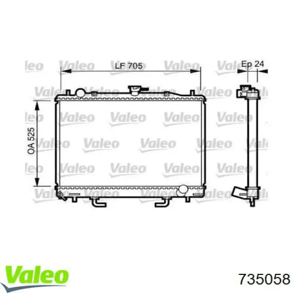 Радиатор 735058 VALEO