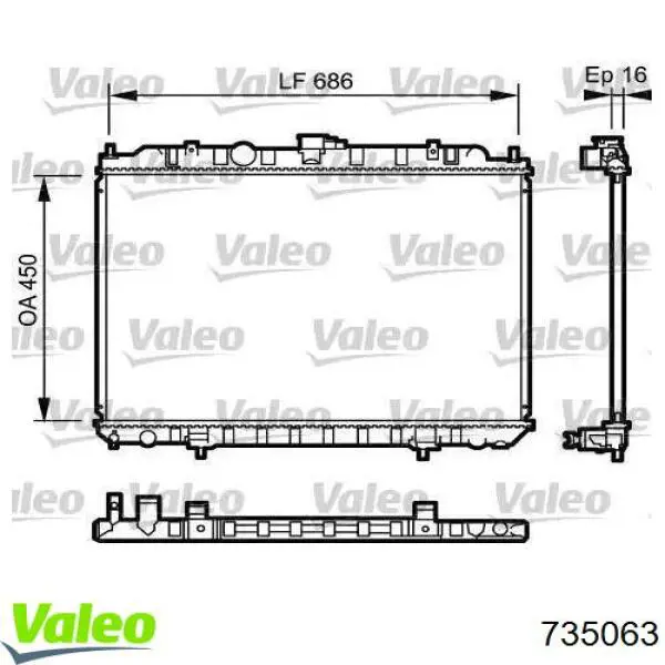 Радиатор 735063 VALEO