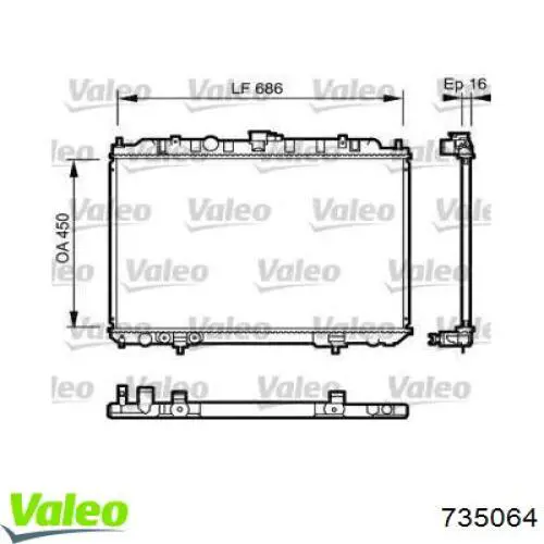 Радиатор 735064 VALEO