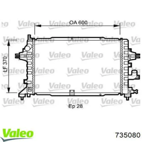 Радиатор 735080 VALEO