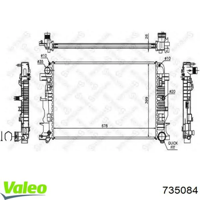 Радиатор 735084 VALEO