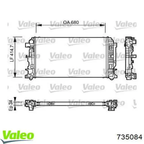 Радиатор охлаждения VALEO 735084