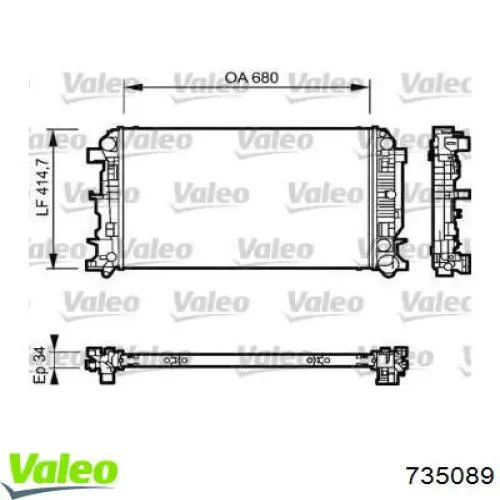 Купить 735089 VALEO Радиатор водяной