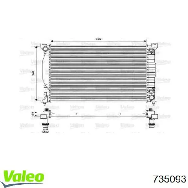 Радиатор 735093 VALEO