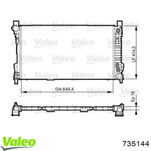 Радиатор 735144 VALEO