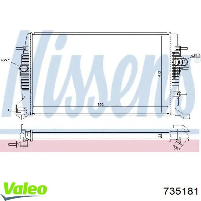 Радиатор 735181 VALEO