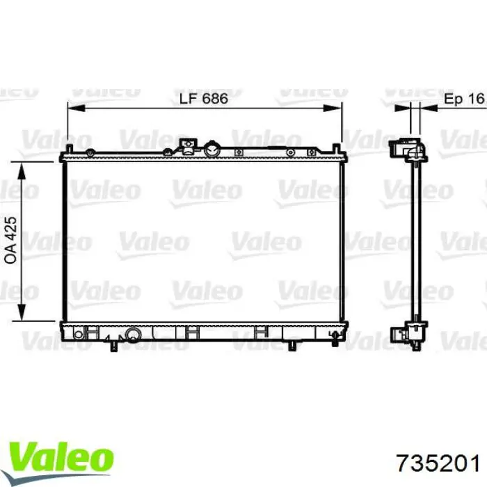 Радиатор 735201 VALEO